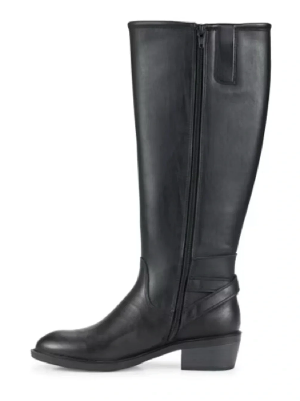 NWOT Baretraps Black Knee High Riding Boots Buckle Accent - Size 7.5